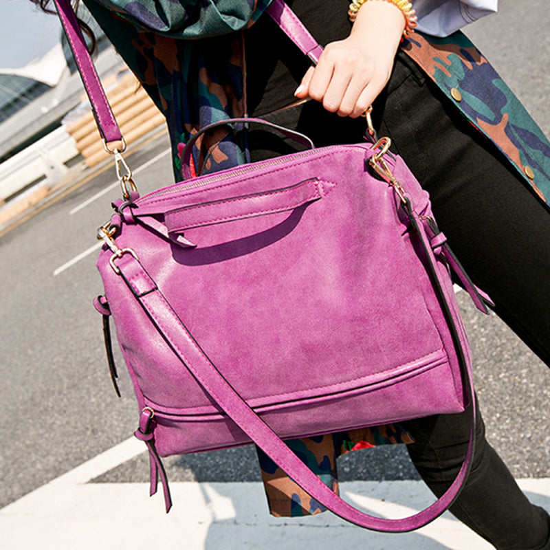 female fashion handbags retro matte leather bag
