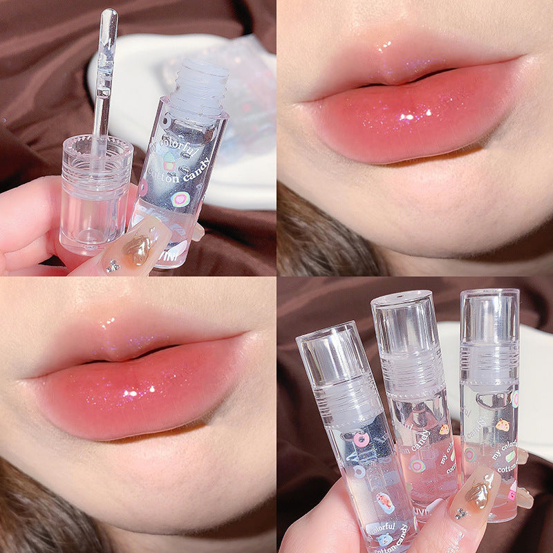 Cotton Candy Lip Gloss Lip Balm Glass Transparent