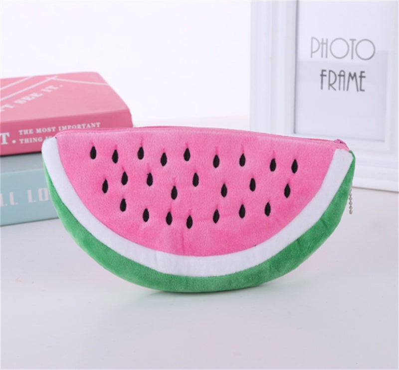 Watermelon Plush Storage Pen Bag