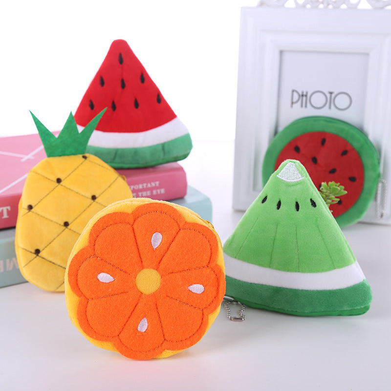 Watermelon Orange Pineapple Fruit Phone Bag Cartoon Plush