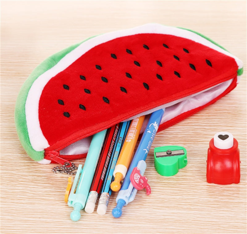 Watermelon Plush Storage Pen Bag