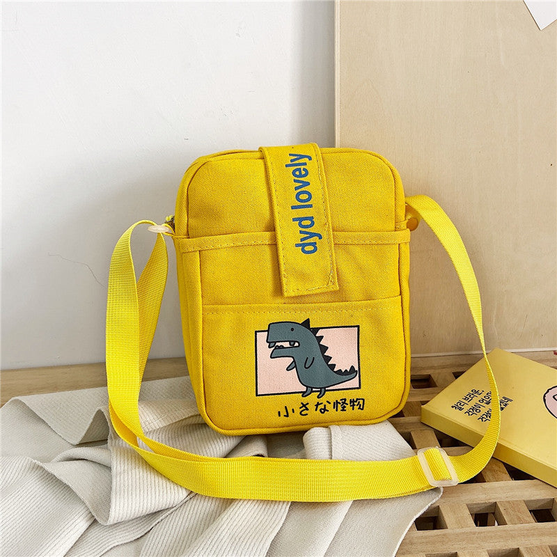 Vertical Dinosaur Messenger Canvas Casual Phone Bag