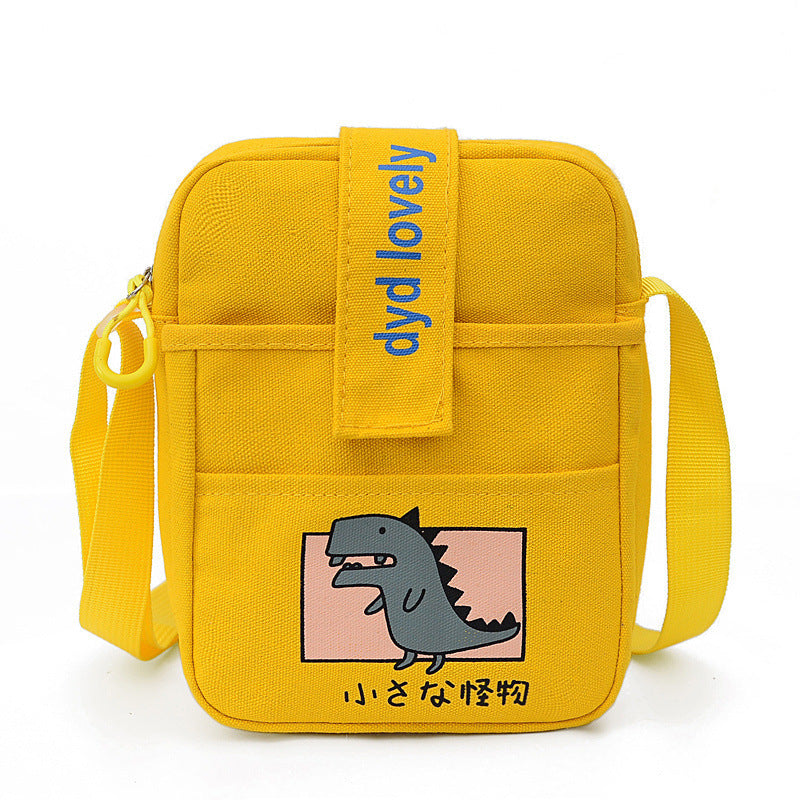 Vertical Dinosaur Messenger Canvas Casual Phone Bag