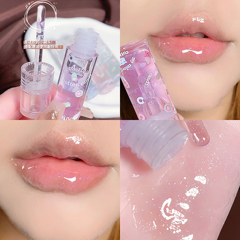 Cotton Candy Lip Gloss Lip Balm Glass Transparent