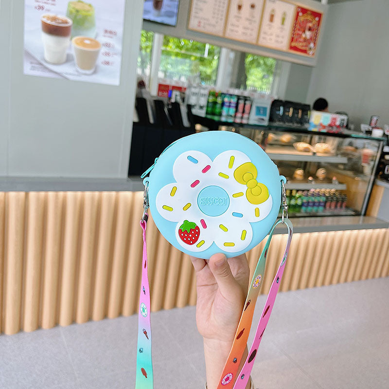 Silicone Children's Change Portable Crossbody Fruit Donut Shoulder Bag