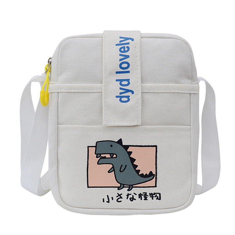 Vertical Dinosaur Messenger Canvas Casual Phone Bag