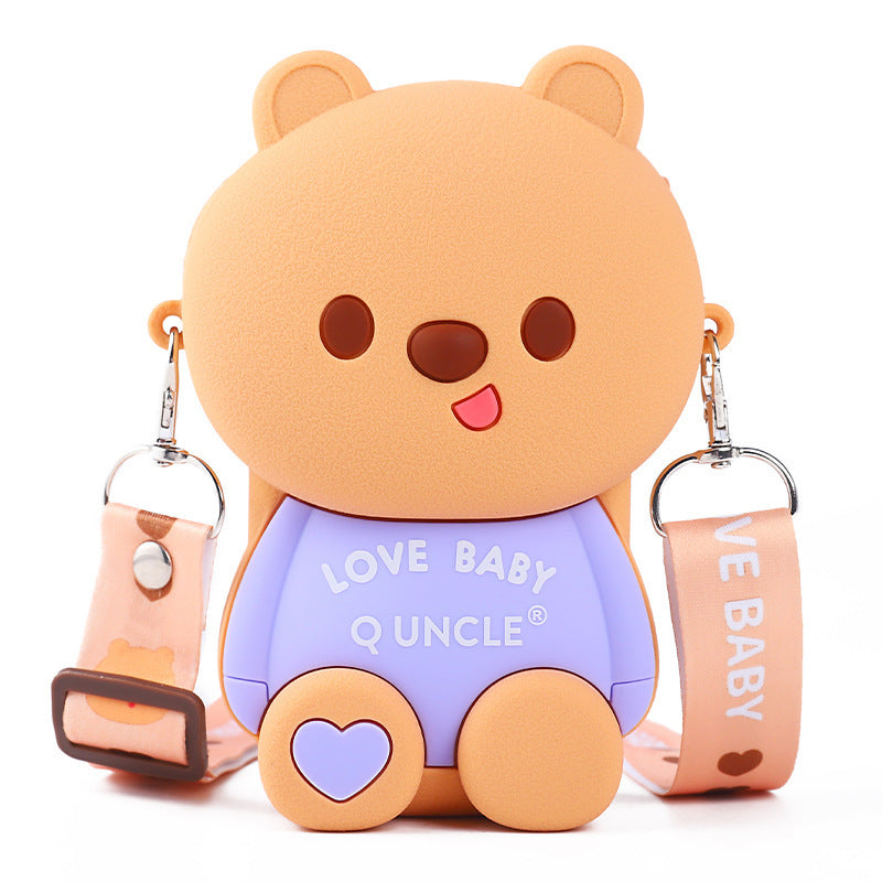 Student Children's Playful Bear Oblique Span Mobile Phone Bag