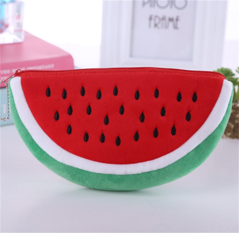 Watermelon Plush Storage Pen Bag