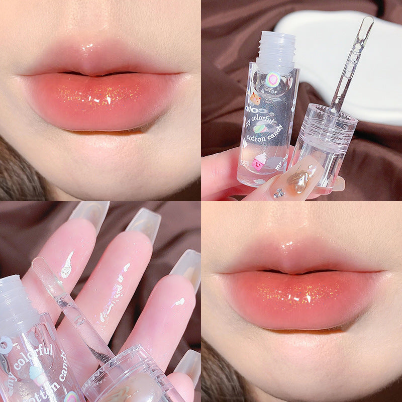 Cotton Candy Lip Gloss Lip Balm Glass Transparent