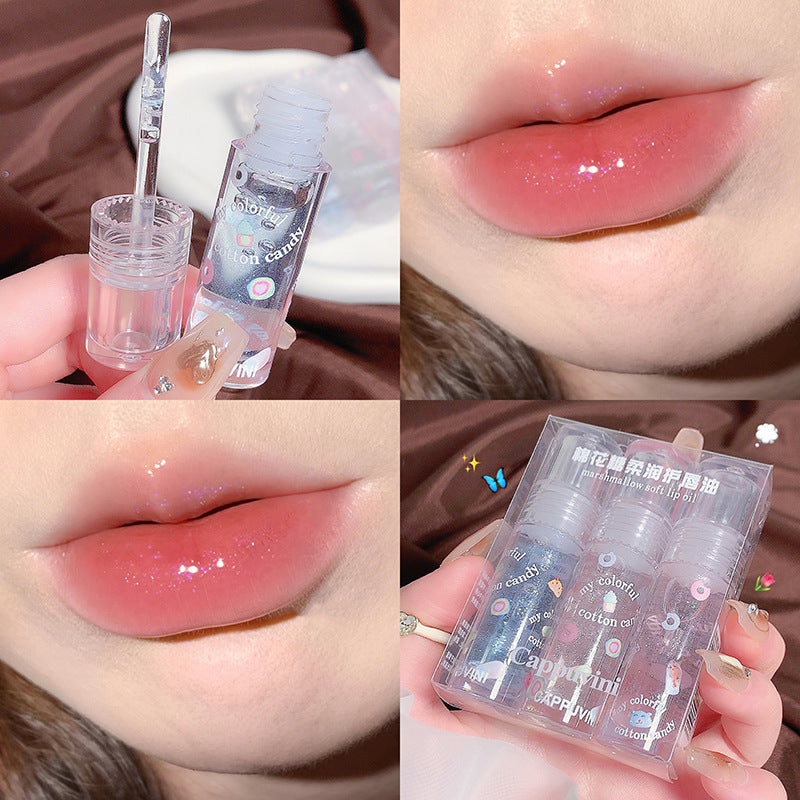 Cotton Candy Lip Gloss Lip Balm Glass Transparent