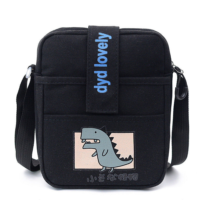 Vertical Dinosaur Messenger Canvas Casual Phone Bag