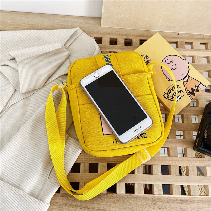 Vertical Dinosaur Messenger Canvas Casual Phone Bag