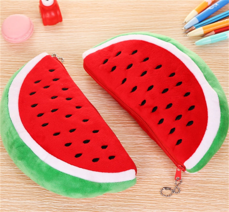 Watermelon Plush Storage Pen Bag